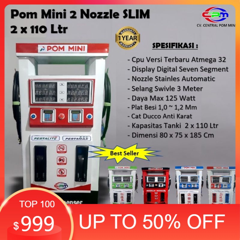 Pom Mini - Pertamini Digital 2 x 100 Liter (SLIM)