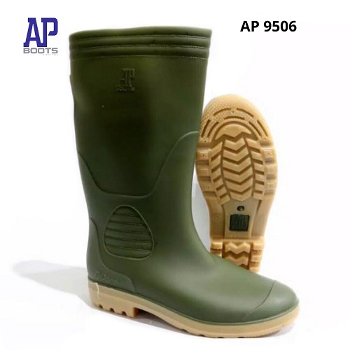 AP Boots 9506 Hijau Size 37-43 Original Sepatu Boots Pria Sepatu AP Boots Bahan Karet AP Boots Terlaris - FANZ STORE