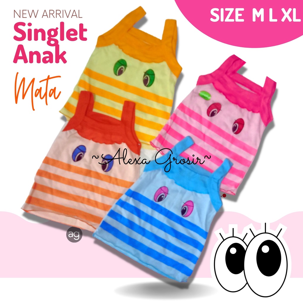 Kaos Dalam Anak Bayi Balita Mata XL Singlet Anak Kaos Kutung Anak Murah Lokal