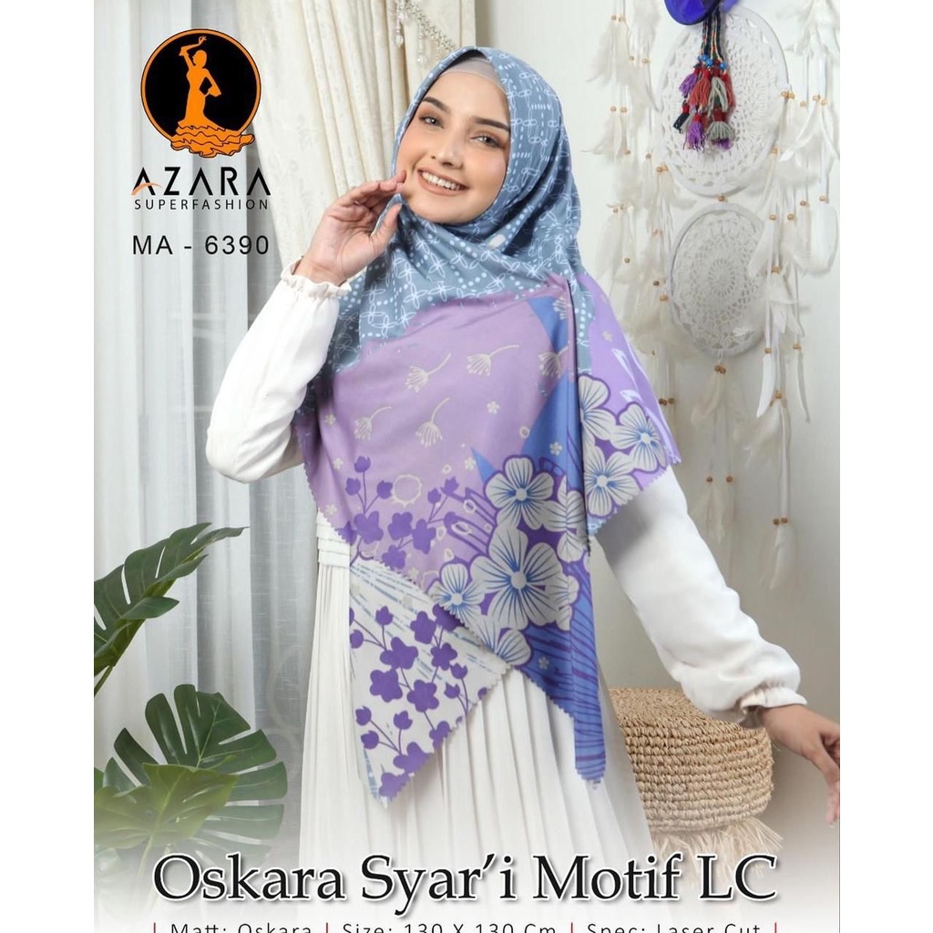 [ PART 1 ] AZARA OSKARA SYAR'I LC, BAHAN VOAL PREMIUM IMPORT, UKURAN 130X130 CM, HIJAB SEGI EMPAT SYAR'I MOTIF