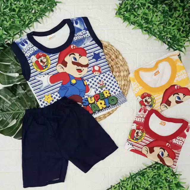 ZHAFIRA KIDS STORE - SETELAN ANAK BAYI LAKI LAKI MURAH 0-18 BULAN SINGLET KUTUNG TANPA LENGAN / GROSIR SETELAN BAYI COWOK MURAH SINGLET