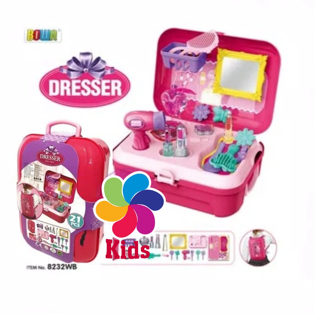  Mainan  make up anak dresser back pack mainan  makeup 