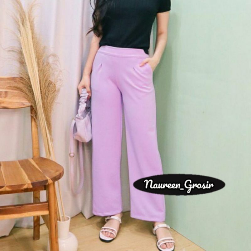 PROMO KULOT PANJANG SCUBA PANTS TERMURAH-Lilac