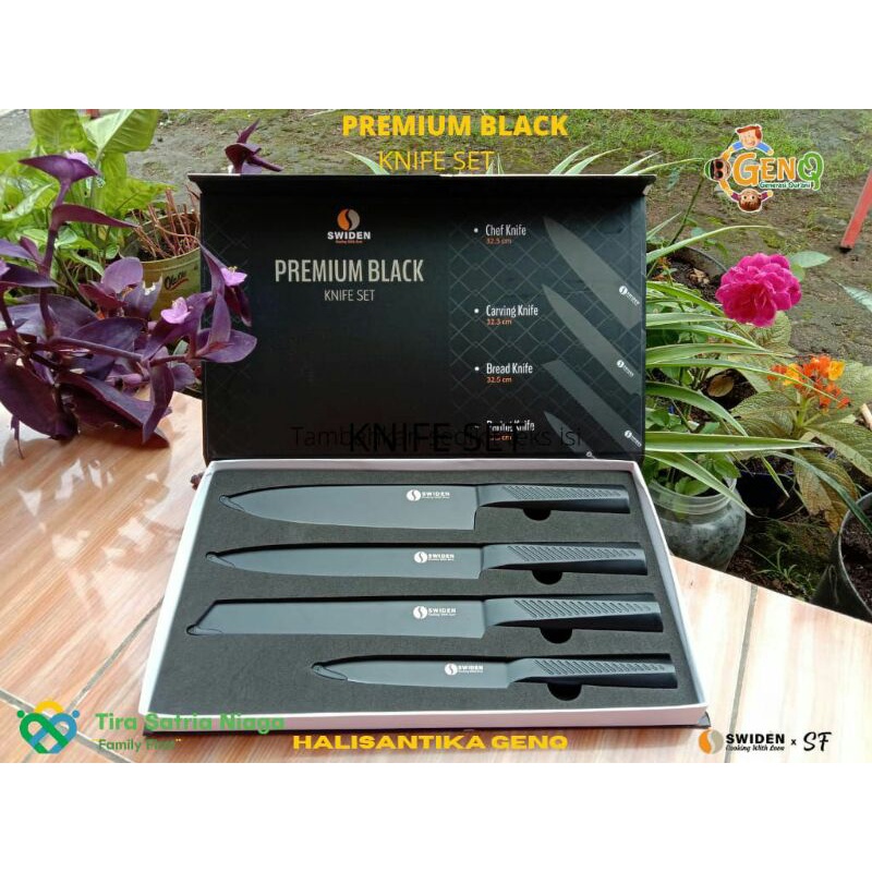 PISAU SWIDEN PREMIUM KNIFE SET DAN BLACK SHARK KNIFE