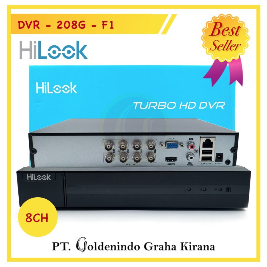 DVR HILOOK  8 CHANNEL 2MP 1080P DVR-208G-M1