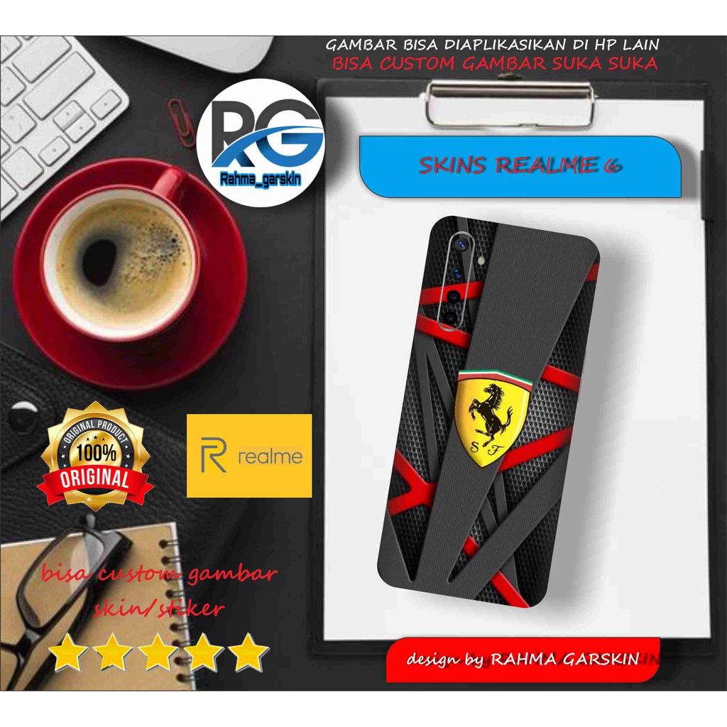 garskin HP REALME 6 motif code 1-3 free custom