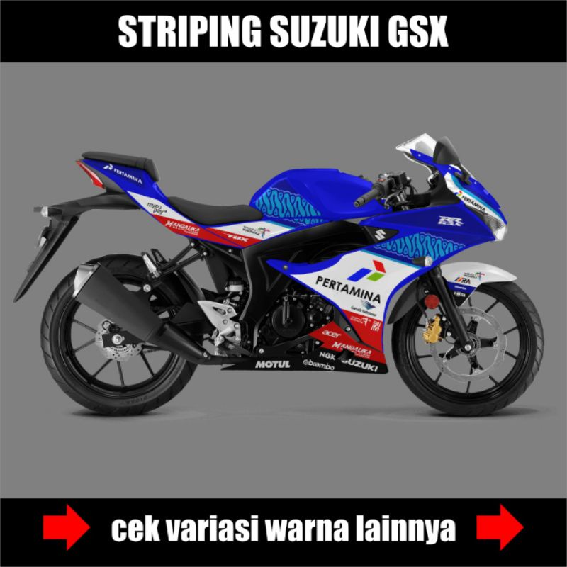 STRIPING GSX 150R Motif Pertamina Mandalika