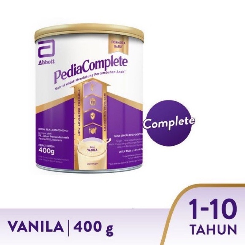 

Abbott PediaComplete Pediasure Complete Vanila Susu Formula 400 gr (Exp. 01/2024)