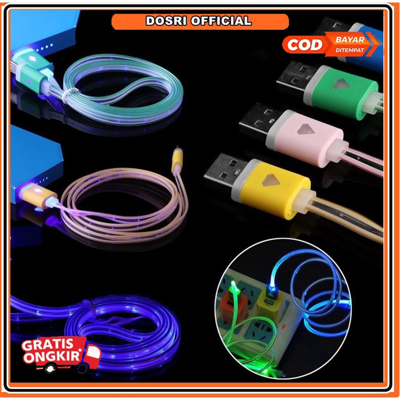 [NEW] Kabel Data Charger Full Lampu LED Nyala Cable Casan Untuk Hp Usb Cable Charger Micro Usb