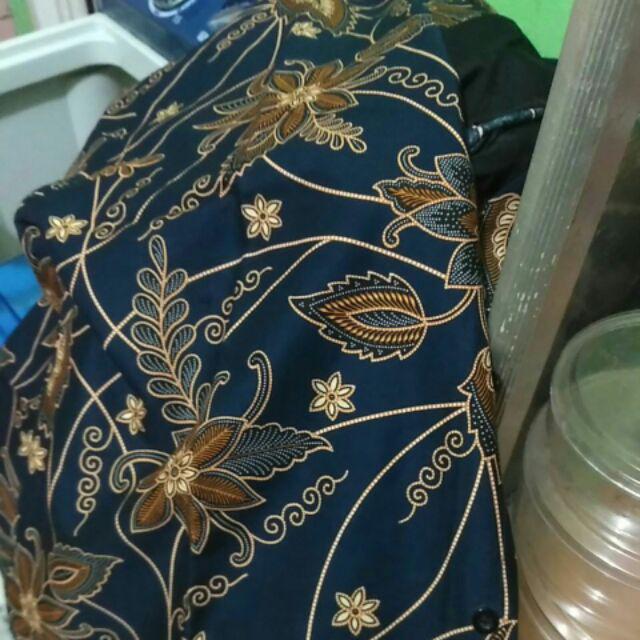 Batik Pria Kembang Biru Batik Solo Halus Asli Katun Primisima Full Furing