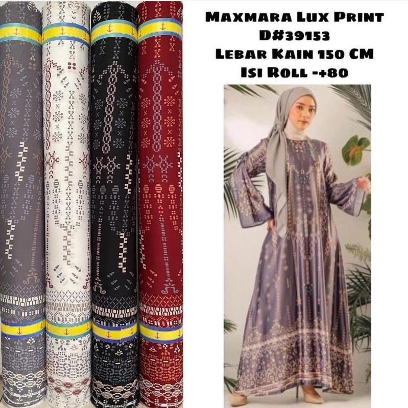 (permeter) kain / bahan maxmara lux motif sultan kain murah kain gamis atasan tunik wanita