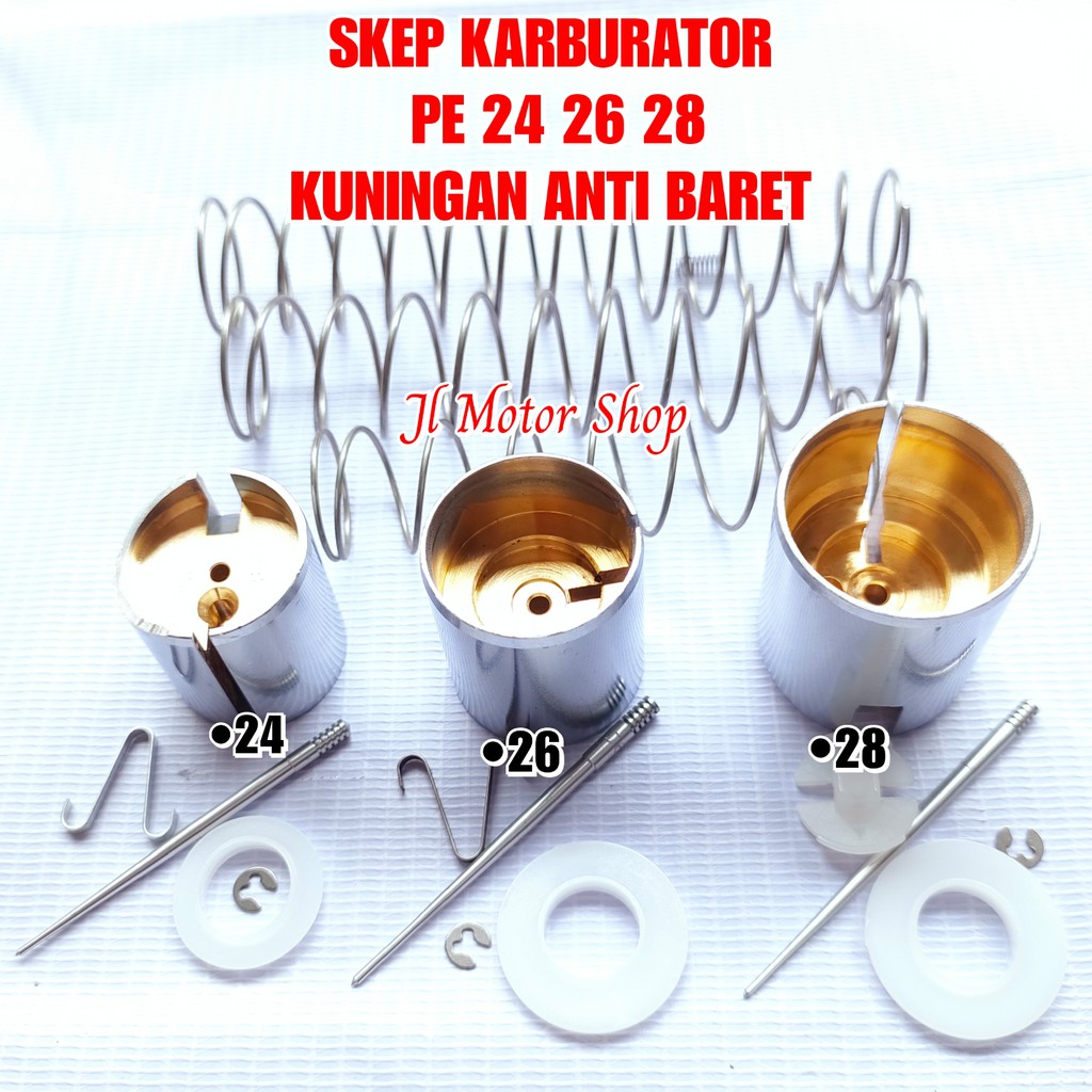 PISTON SKEP KARBU KARBURATOR PE 24 26 28 - SKEP KARBU PE24 PE26 PE28 - PISTON SKEP KARBURATOR Pe 24 26 28 Bonus Jarum Skep