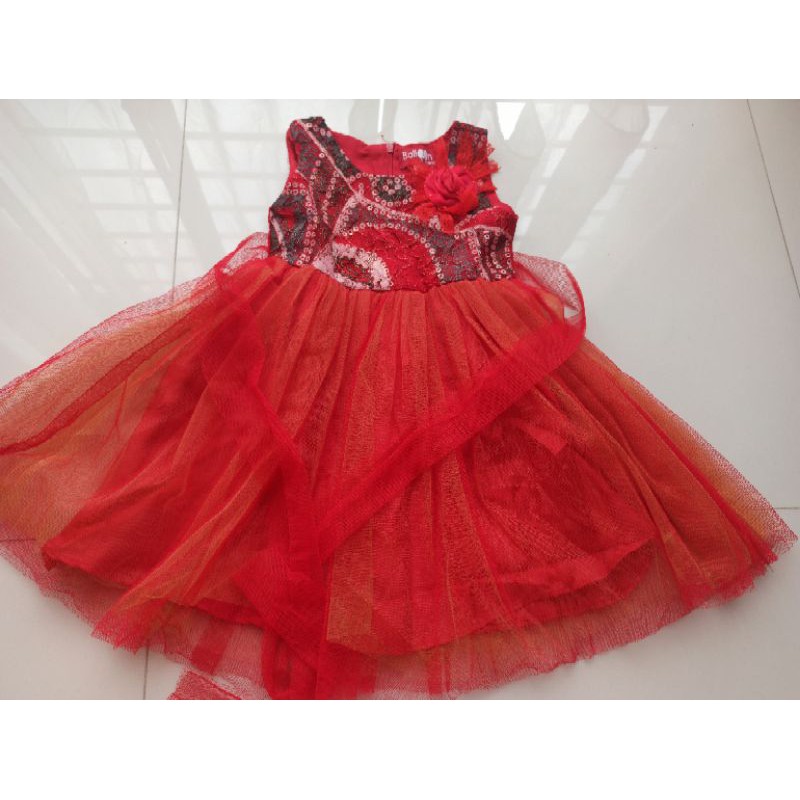 Dress Party Princess Balloon Italy anak umur 1 tahun