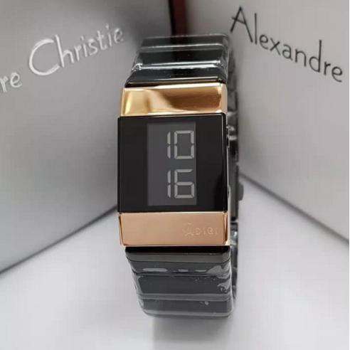 Jam Tangan Cewek Alexandre Christie Ac 9100 Rosegold Black Original