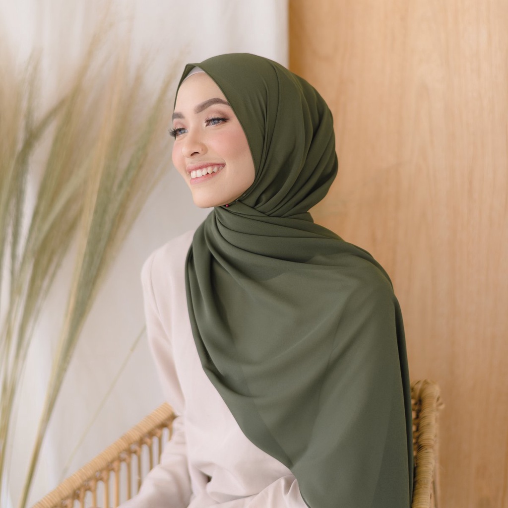 Lozy Hijab - Bawal Shawl ( Pashmina Ceruty Babydoll )-Army
