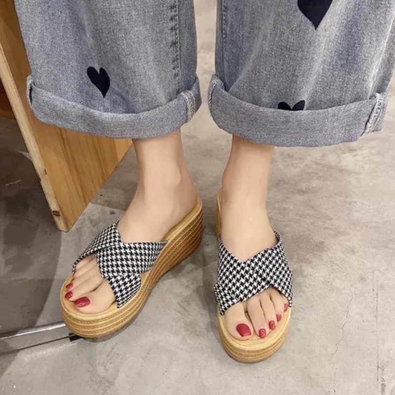 RYX - Dualie Sling Sandal Wedges Slip On Wanita Fashion Casual / Jalan Jalan - Ori Import