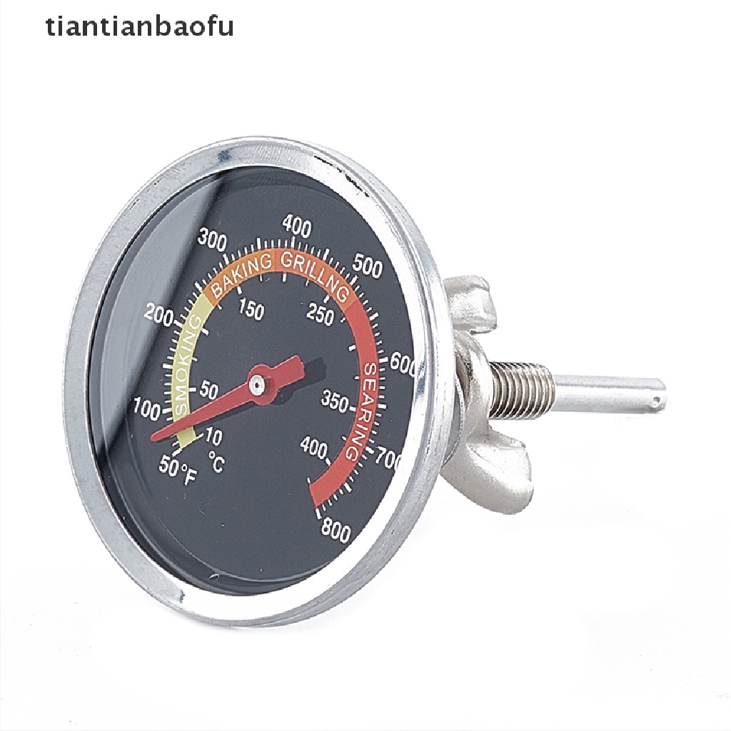 [tiantianbaofu] Stainless Steel Barbecue BBQ Smoker Grill Thermometer Temperature Gauge 10-400℃ Boutique