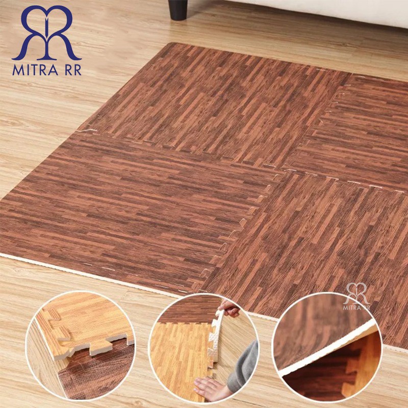 Puzzle Arizona Alas Lantai EVA foam Motif Kayu / Rumput 60 x 60cm Mat Printing Wood Grass [1 KG]