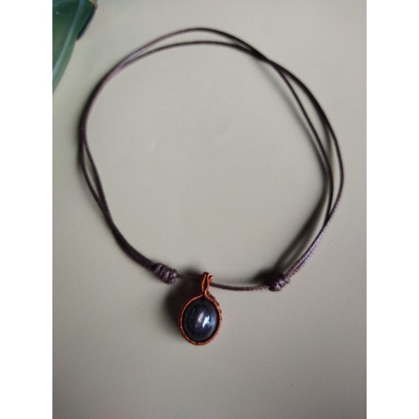 Kalung etnik Wire wrapped pendant / Natural premium necklace gemstone / kalung batu akik GONDOLA (N)