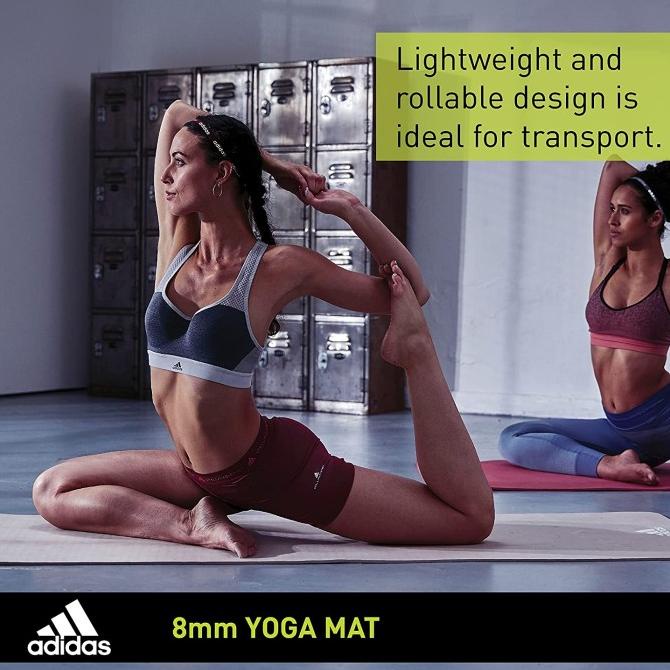 Matras Yoga 8mm / Yoga Mat 8mm Vapor Grey Adidas - ORIGINAL