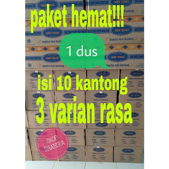 

roti bagelen susu Bandung 1 dus isi 10 kantong 3 varian rasa yas roti