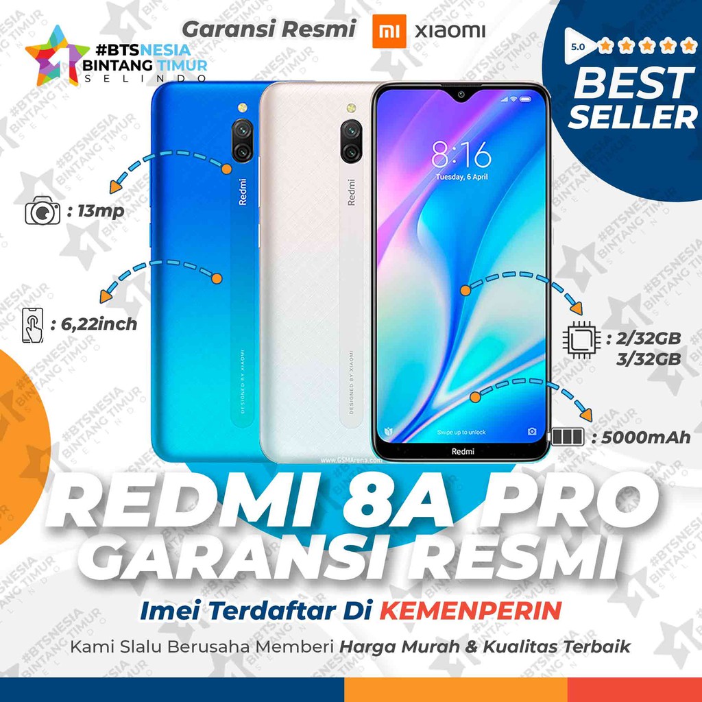 Redmi 8A Pro 2GB+32GB 3GB+32GB Garansi Resmi 1 Tahun