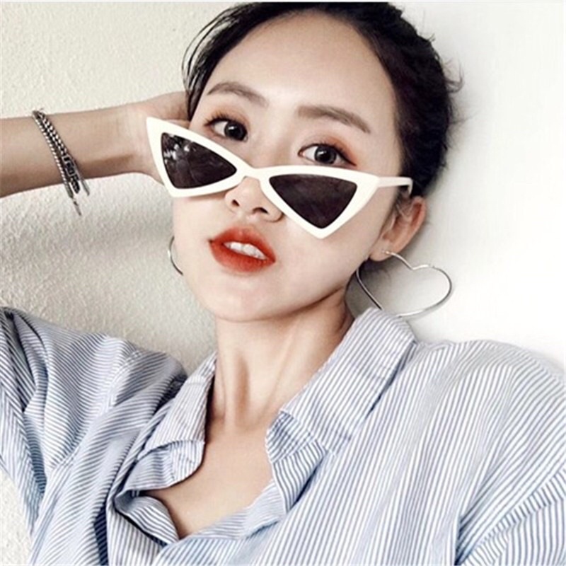 Kacamata Hitam Wanita dan Pria  Model Korea Ulzzang Retro Cat eye Segitiga Wanita / Kacamata Fashion/Sunglasses