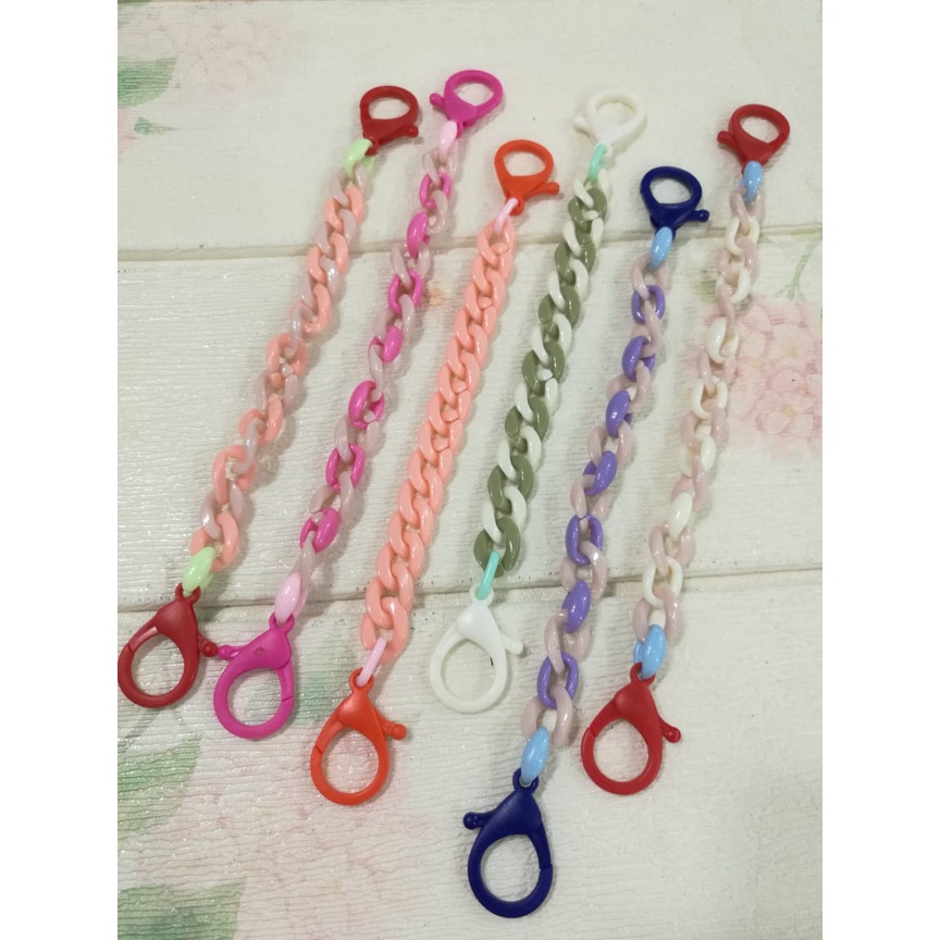 Strap masker / Mask chain rantai polos / kalung masker tali masker pengait masker mask chain rainbow