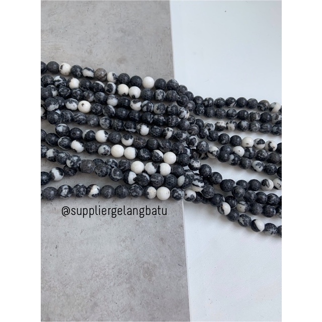 batu dalmantion agate DOFF CUTTING 10mm bahan aksesoris gelang kalung