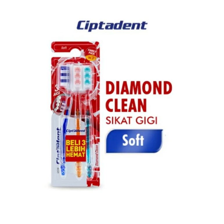 Ciptadent Sikat Gigi Diamond Clean Soft isi 3