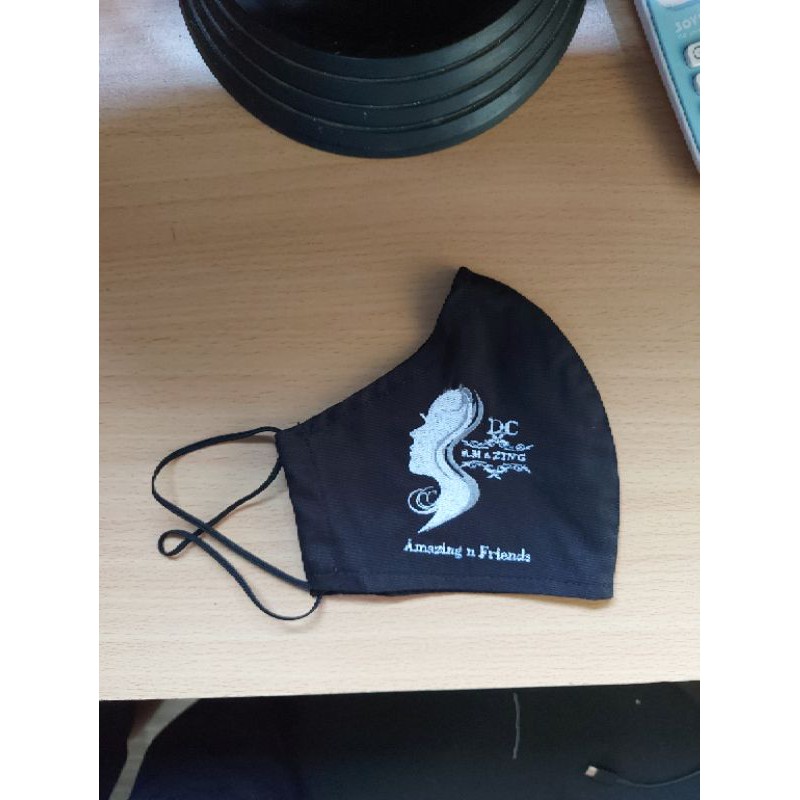 Masker kain Cuztom bordir dan sablon logo