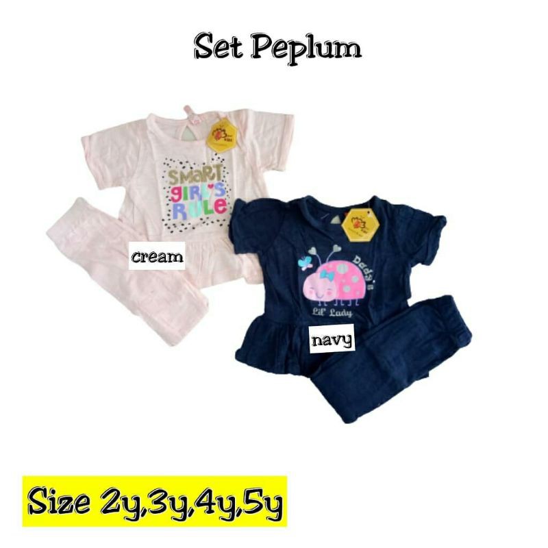 PEPLUM SET 1-5 tahun setelan anak perempuan my bee