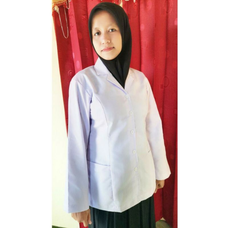 Baju Dinas Putih wanita Baju Putih PNS/ASN, Guru, PPL, PDH, Perawat, Bidan, PDH Pangkat Kantong dua atas