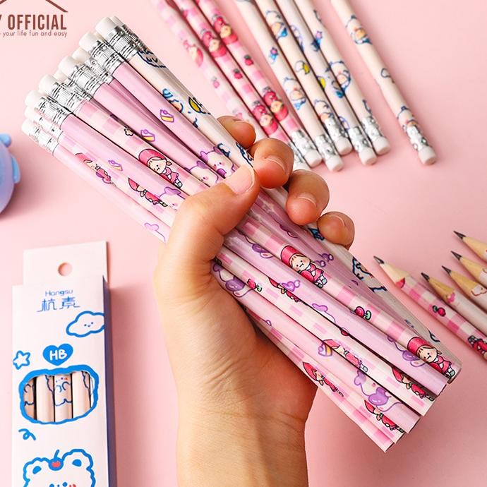 

Grosir 9FPQN 3Y Pensil tulis HB ANAK SEKOLAH 1 set isi 10 pcs pencil karakter lucu cute W84 Ready
