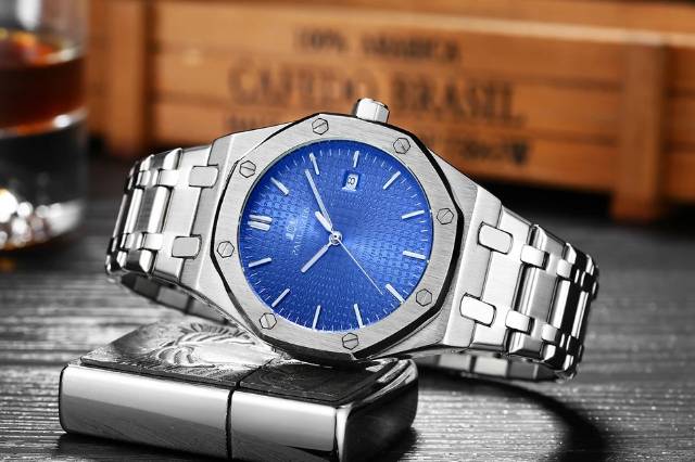 Jam Tangan Paulareis Mekanik Automatis Mewah Berkelas Homage AP RoyalOak Silver Blue