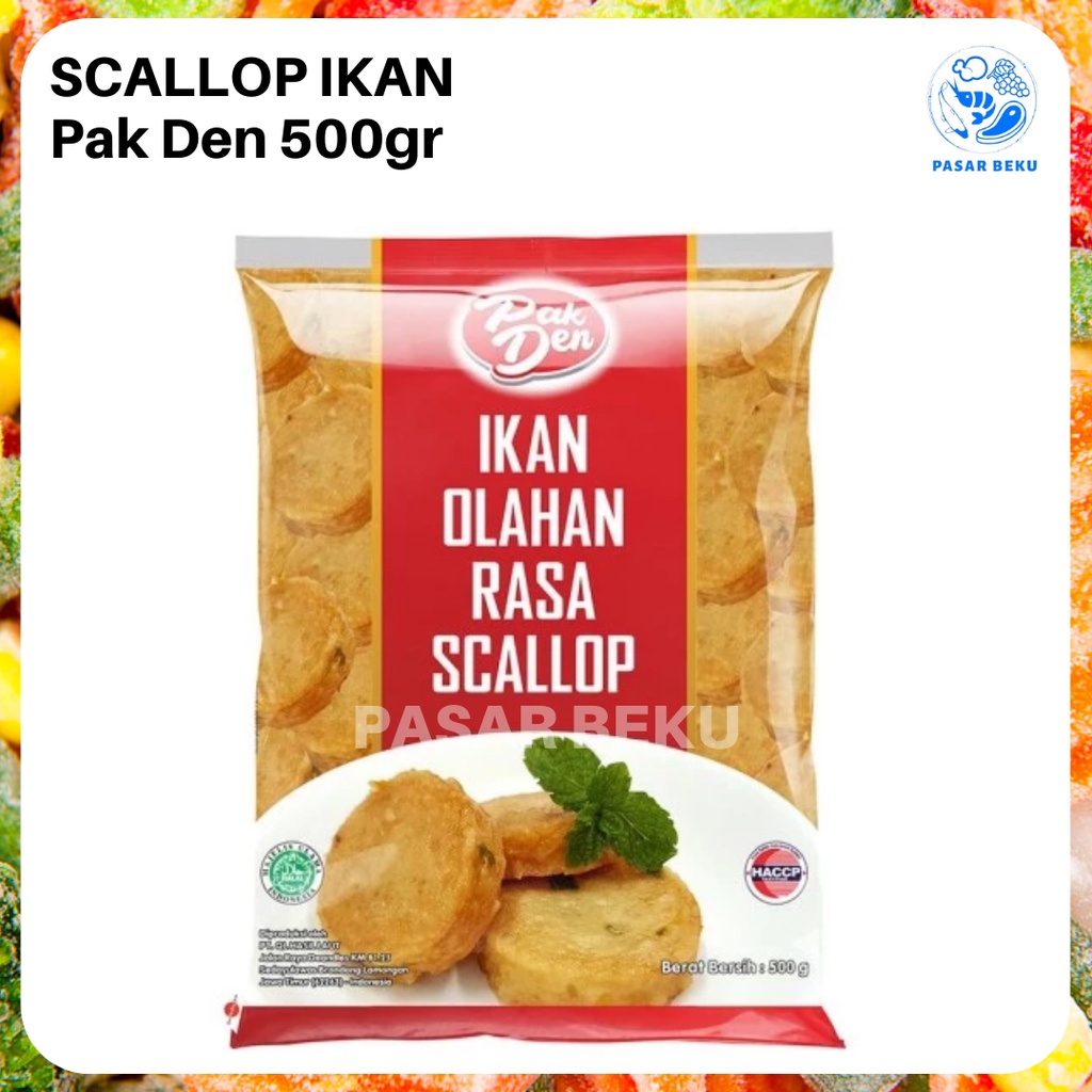 

(Khusus AREA SUMBAR) Scallop Rasa Ikan Olahan Pak Den 500gr Seafood Kerang Frozen Food Padang