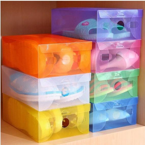 ELFYDO HL0042 Kotak Sepatu Lipat Transparan Serbaguna Shoes Box Organizer Multifungsi