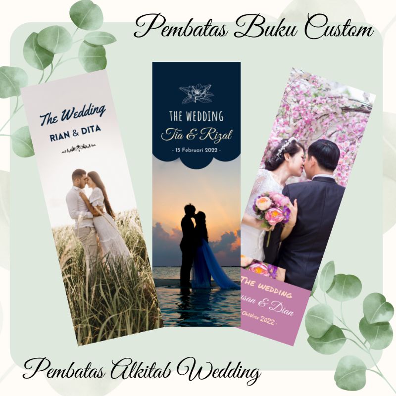 

[MP96] Pembatas Buku Pembatas Alkitab Souvernir Pernikahan Wedding Bookmark Pembatas Alkitab Custom Foto