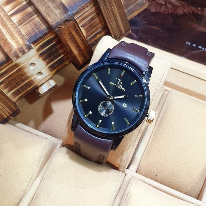 JAM TANGAN PRIA RIPCURL DETROIT KULIT DATE MURAH ANALOG COWOK ORIGINAL ADA 3 WARNA