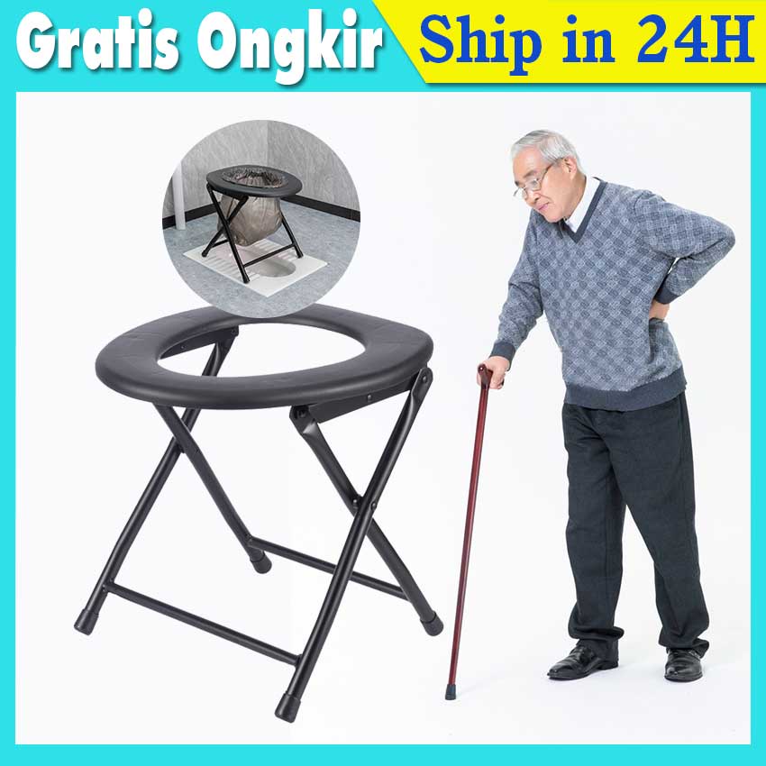 COMMODE CHAIR kursi bab toilet Lipat Utk hamil tua Potty Chair