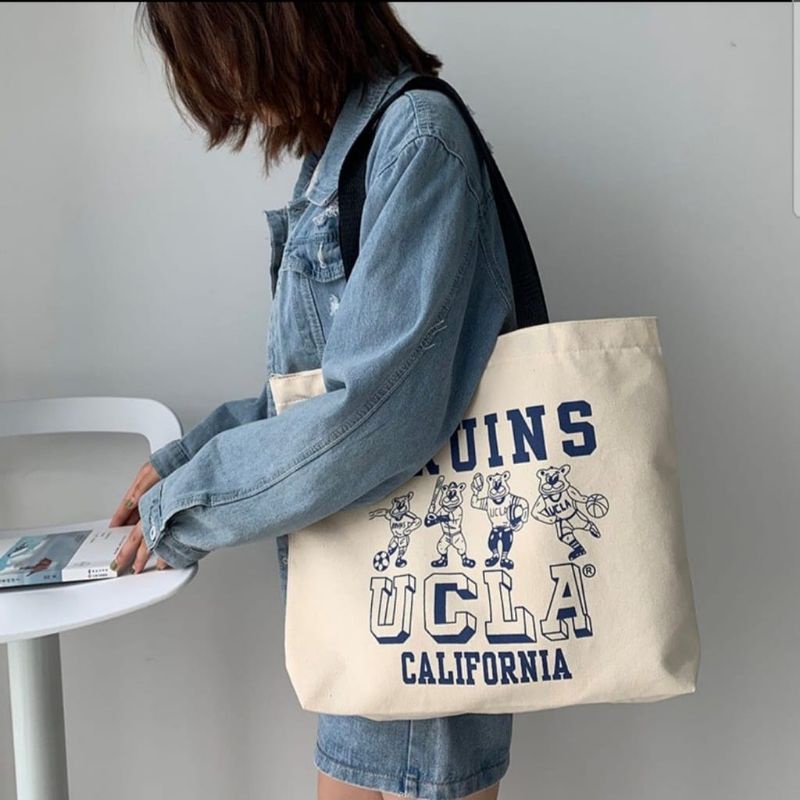 Medan termurah kanvas bag kd023 style tote bag text big faashion