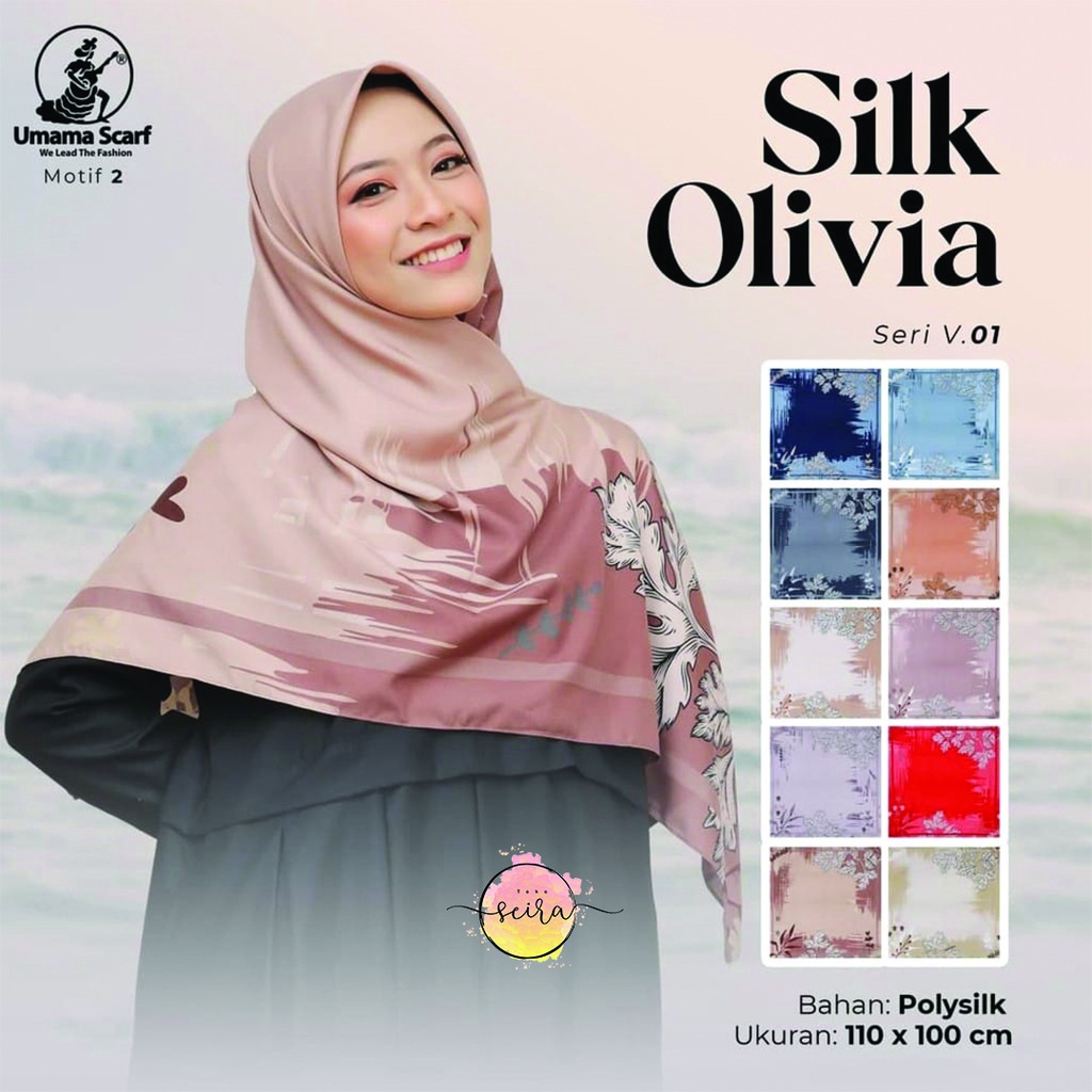 [BISA COD] Umama Kerudung / Hijab Silk Olivia Motif (Bisa Pilih Motif)-A2