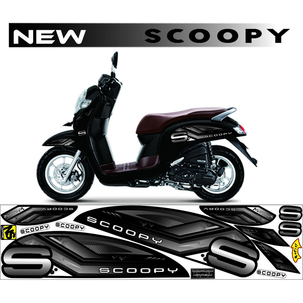 STRIPING ALL NEW SCOOPY 2014-2021 VARIASI HITAM ABU STICKER SCOOPY 2021
