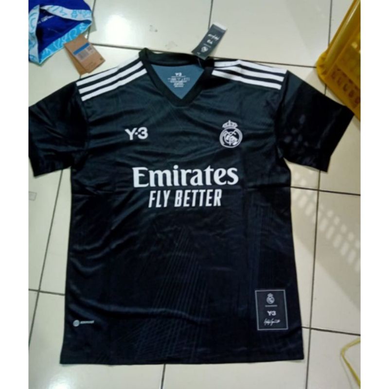 Jersey Bola REAL MADRID 4TH Fourth Black Hitam NEW 2022 2023 Grade Ori Official