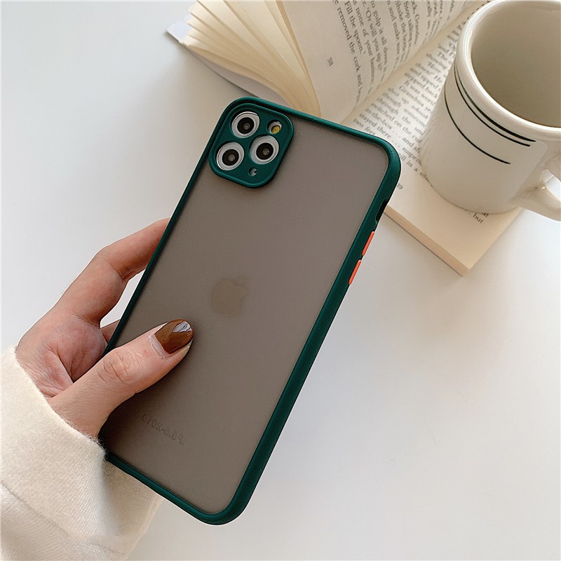 Shockproof Silicone Bumper Phone Case iPhone 11 Pro Max Mini X XR XS MAX 8 7 6 6S Plus SE 2020 Luxury Transparent Matte Cover