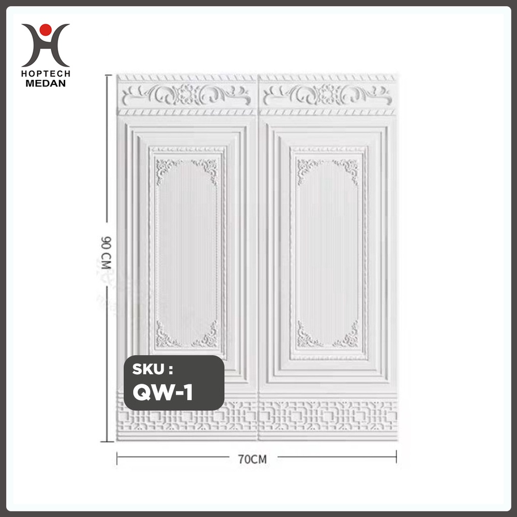Wallpaper 3D FOAM / Wallfoam Dinding 3D Motif PINTU JATI 70X90 CM-QW-1 PUTIH