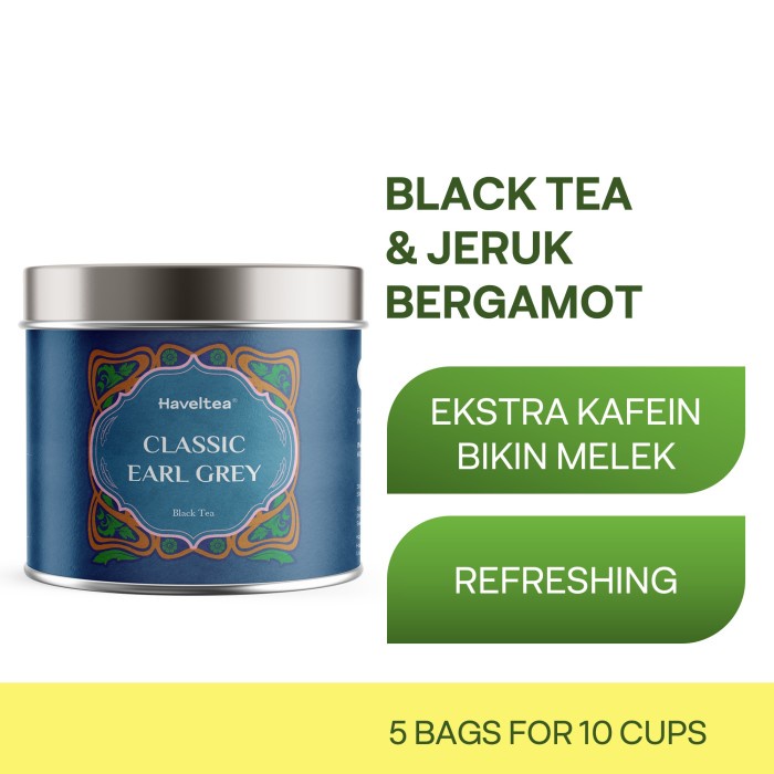 

TEH-DAUN- CLASSIC EARL GREY | MINI TIN | HAVELTEA | TEH HITAM BERGAMOT INDONESIA - LOOSE LEAF 15G