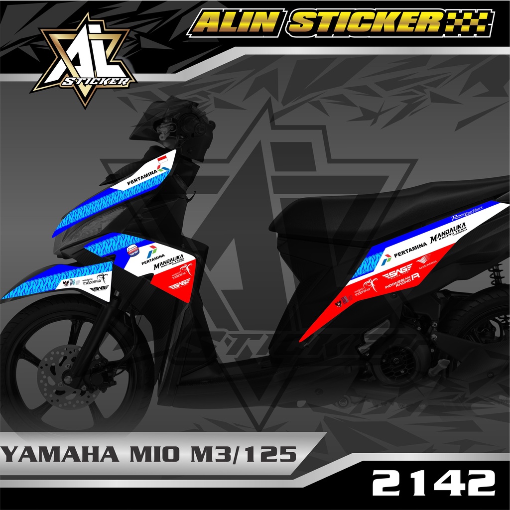 2142 Striping Mio M3/125 Desain Mandalika Striping Semi Full Mio M3