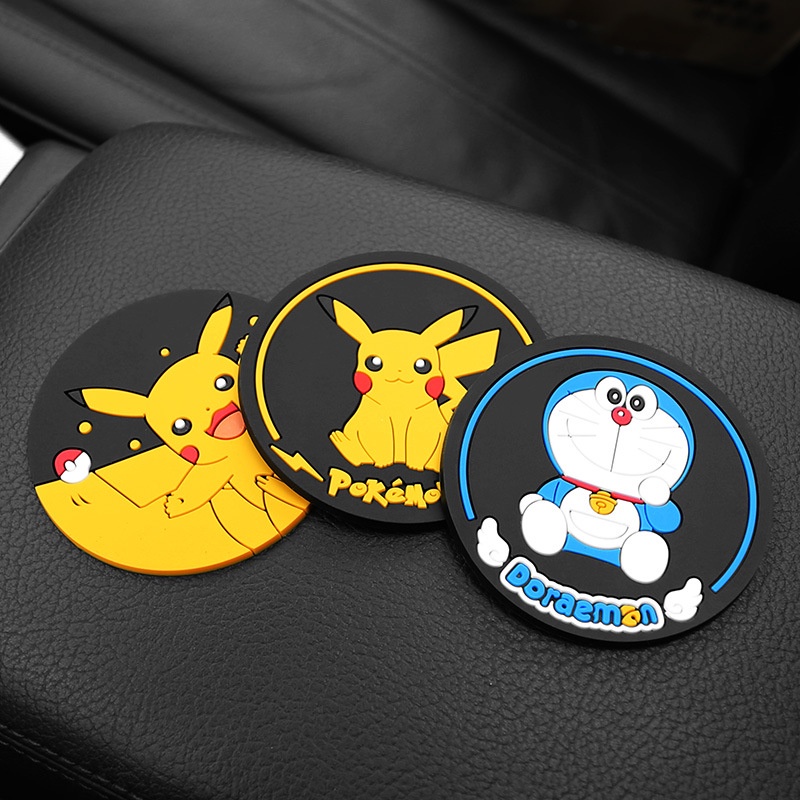 Bantalan Penyimpanan Motif Kartun Pikachu Anti slip Untuk interior Mobil