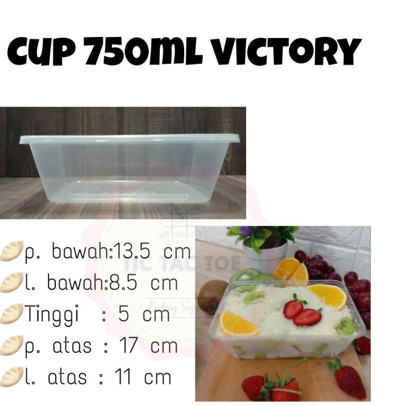 Thinwall 750ml victory, cup plastik 750ml victory, cup salad buah, cap salad buah victory